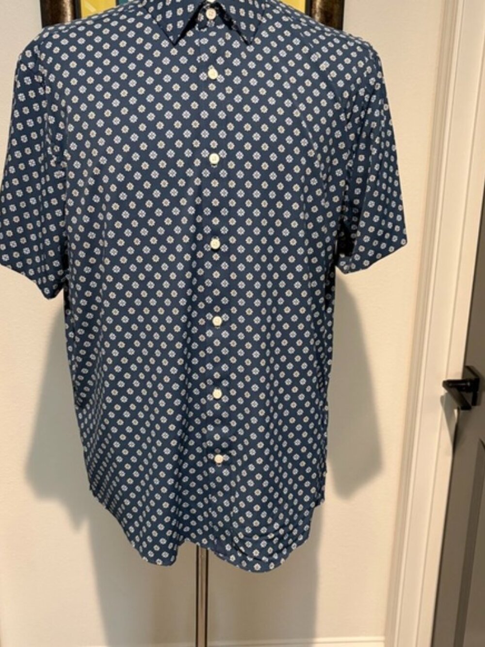 UNTUCKit Navy Flower Print Shirt